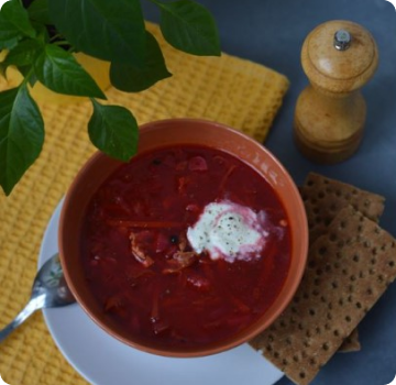 A bowl of borscht