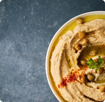 A bowl of hummus