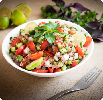 A bowl of quinoa salad